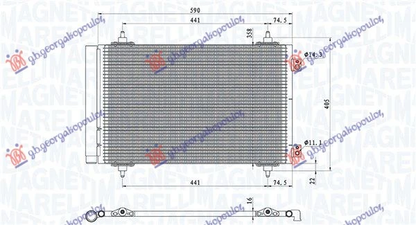 HLADNJAK KLIME 1.6-2.0HDi-MJET (550x360x16) 2006- (MARELLI)