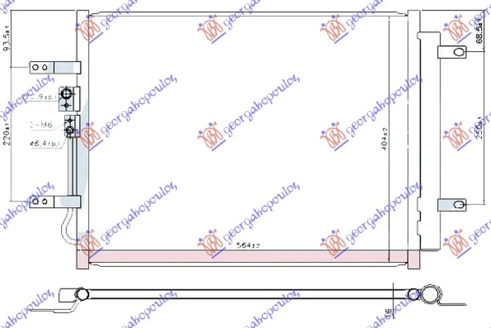 HLADNJAK KLIME 1.6 BENZIN/HIBRID (520x405x16) (KOYO)