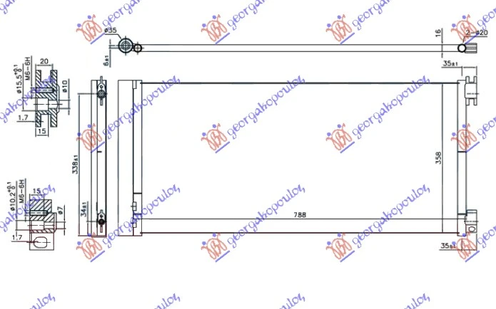 HLADNJAK KLIME 1.6 CDTi (788x356x16) (MARELLI)
