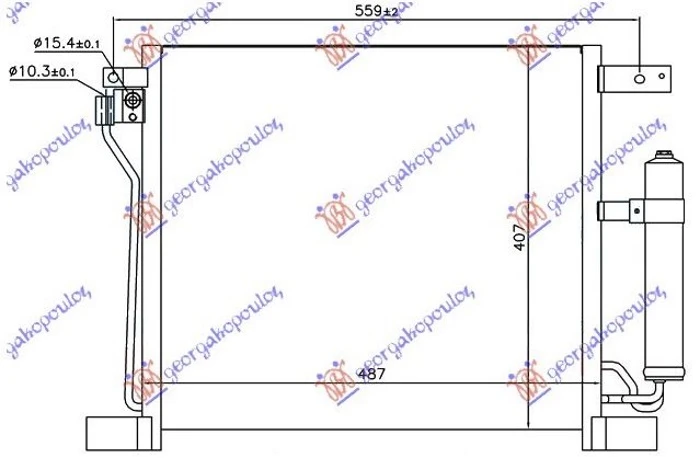 HLADNJAK KLIME 1.6 DIC TURBO BENZIN (485x400x16) (NISSENS)