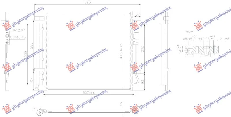 HLADNJAK KLIME 1.6 DIZEL / 1.6 BENZIN/HIBRID (466x413) (VALEO)
