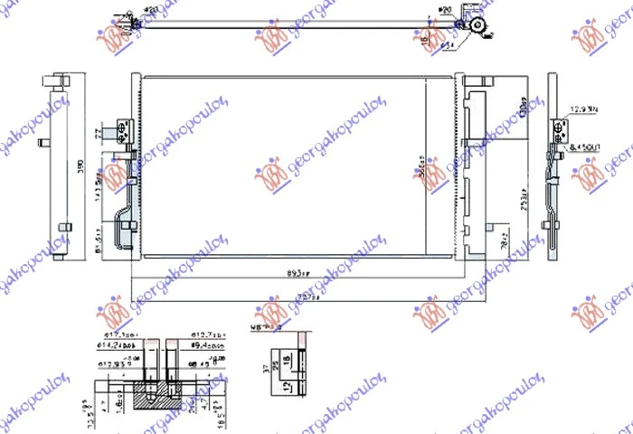 HLADNJAK KLIME 1.6 GDI (99KW) 2.0 MPi BENZIN (655x370x16) (CESKA) (NISSENS)
