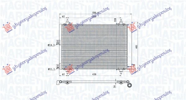 HLADNJAK KLIME 1.6 HDi (520x360x17) (MARELLI)
