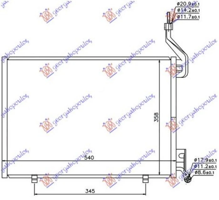 HLADNJAK KLIME 1.6 TDCi DIZEL (500x350x16) (NISSENS)