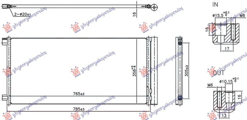 HLADNJAK KLIME 1.6/2.0 DIZEL (745x361x16)