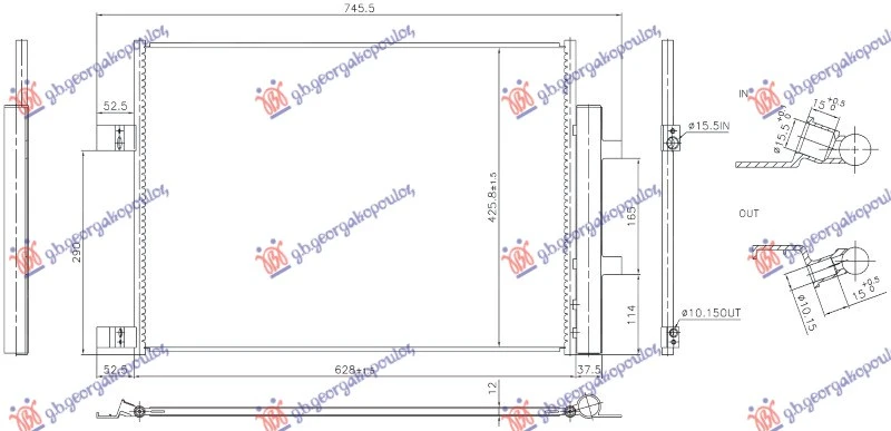 HLADNJAK KLIME 1.7 BENZIN (629x425x12) (NISSENS)