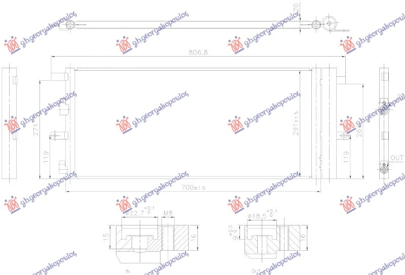 HLADNJAK KLIME 2.0 DIZEL (700x291x20) (NISSENS)