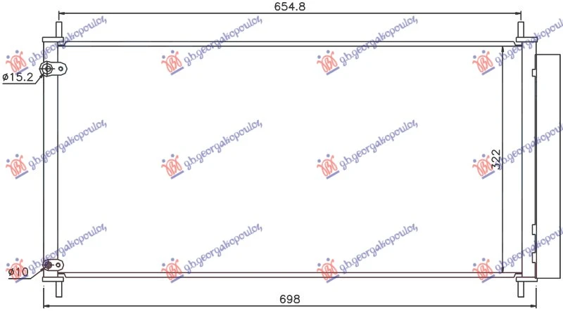 HLADNJAK KLIME 2.0/2.2 D4D DIZEL (670x330x16) (KOYO)