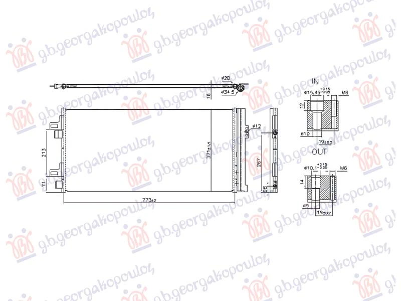 HLADNJAK KLIME 2.3 DIZEL MULTIJET (773x371x16) (NISSENS)