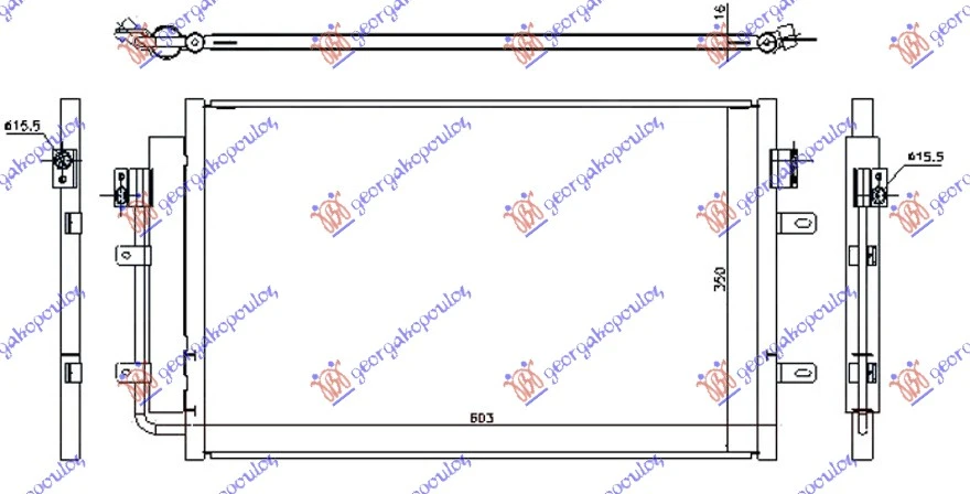HLADNJAK KLIME 2.3/3.0 TD (565x361x16) (MARELLI)
