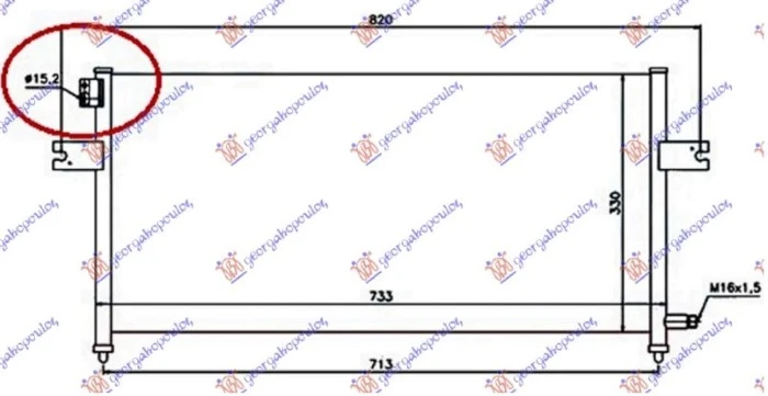 HLADNJAK KLIME 2.4 BENZIN - 2.5 TD (700x320x16) 15.2mm (KOYO)