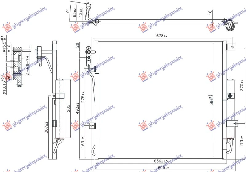 HLADNJAK KLIME 3.0/5.0 BENZIN (637x570x16)