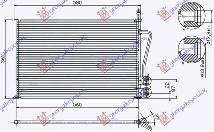HLADNJAK KLIME BENZIN - 1.4 TDCi DIZEL (530x335x16) (NRF)