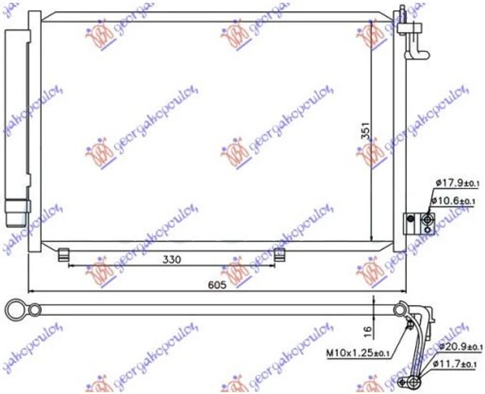 HLADNJAK KLIME BENZIN - 1.4TDCi (530x350x16) (NISSENS)
