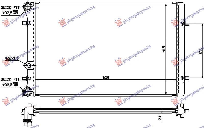 HLADNJAK KLIME BENZIN 1.9 TDI (540x360) (NISSENS)
