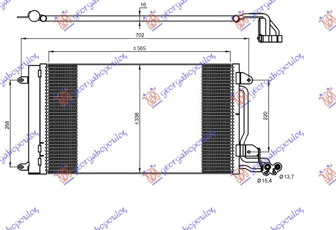 HLADNJAK KLIME BENZIN/DIZEL (580x350x16) (NRF)