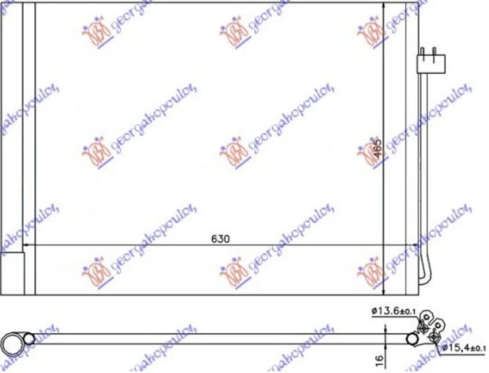 HLADNJAK KLIME BENZIN/DIZEL (590x450x16) (MARELLI)