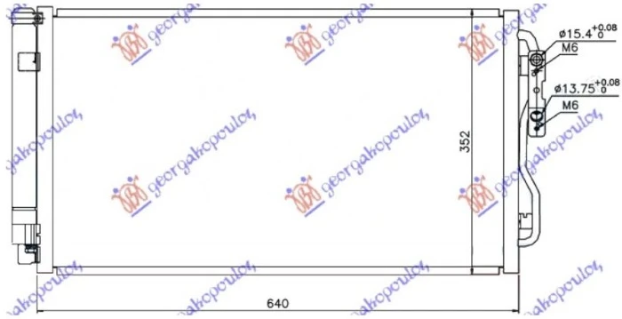 HLADNJAK KLIME BENZIN/DIZEL (600x340x16) (NRF)