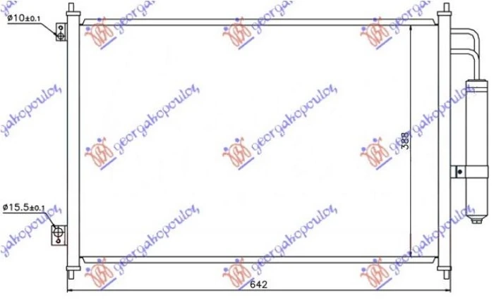 HLADNJAK KLIME BENZIN/DIZEL (610x390x16) 07- (KOYO)