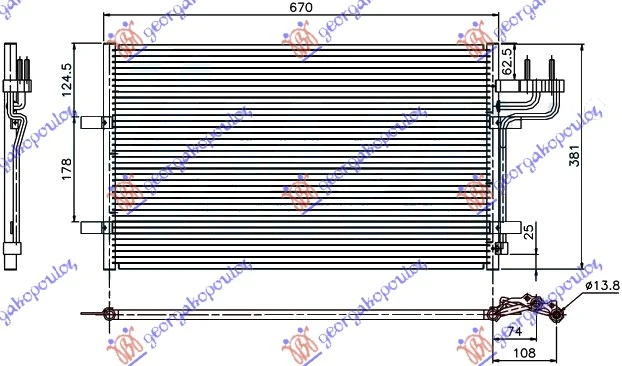 HLADNJAK KLIME BENZIN/DIZEL (62.8x37.4x1.6) (MARELLI)