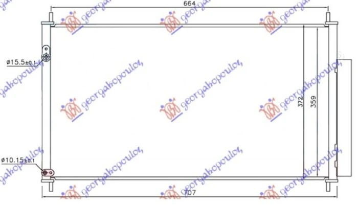 HLADNJAK KLIME BENZIN/DIZEL (665x360x16) (KOYO)