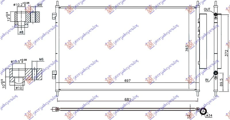 HLADNJAK KLIME BENZIN/DIZEL (665x395x12) (KOYO)