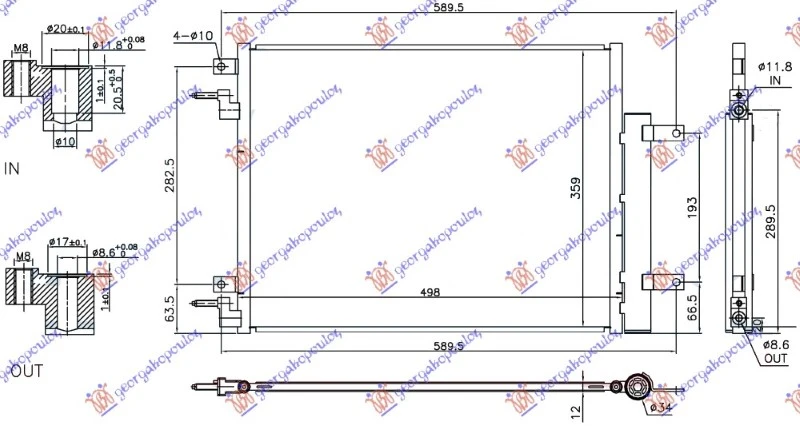 HLADNJAK KLIME ZA SVE MODELSE (460x360x12) (MARELLI)