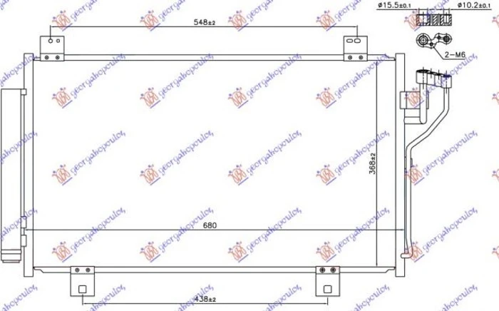 HLADNJAK KLIME ZA SVE MODELSE BENZIN (658x368x16) (GAS R134) (KOYO)