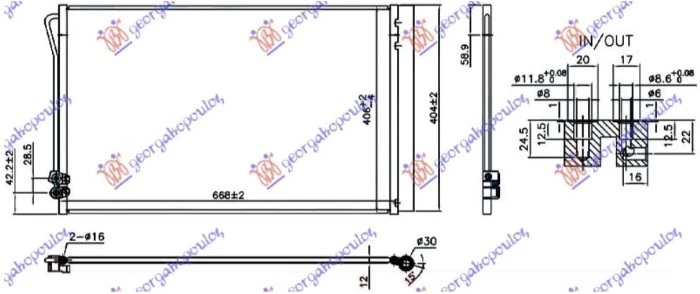 HLADNJAK KLIME ZA SVE MODELSE BENZIN/DIZEL (640x385x12) (NRF)