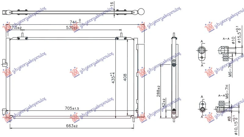 HLADNJAK KLIME ZA SVE MODELSE BENZIN/DIZEL (665x415x16) (KOYO)