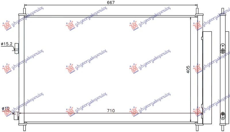 HLADNJAK KLIME ZA SVE MODELSE BENZIN/DIZEL (675x415x16) (MARELLI)