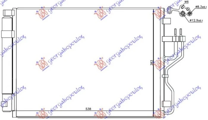 HLADNJAK KLIME ZA SVE MODELSE DIZEL (535x380x16) (CESKA) (MARELLI)