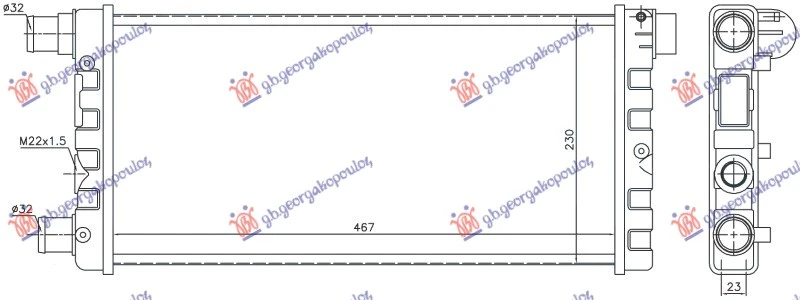 HLADNJAK MOTORA 0.9CC/1.1CC (+/-AC) (45x24) (NRF)