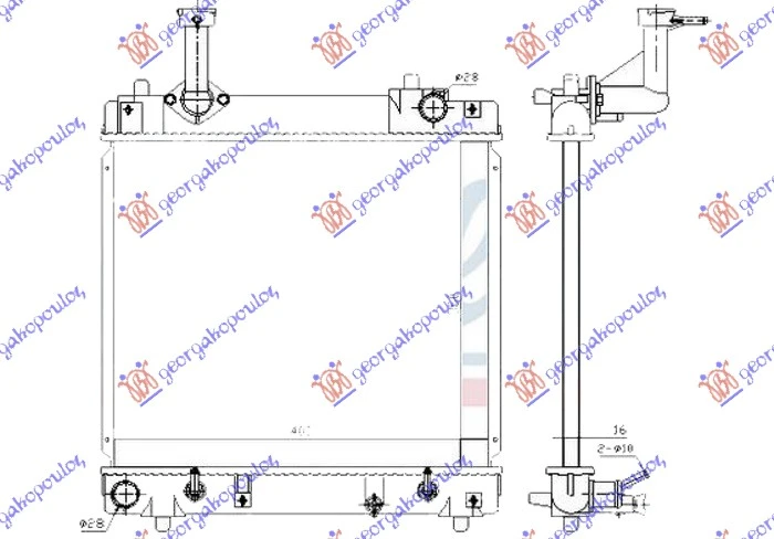 HLADNJAK MOTORA 1.0 BENZIN (AUTO) (350x400x16) (KOYO)