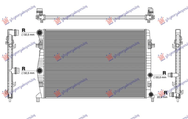 HLADNJAK MOTORA 1.0 TGI/1.0 TSI BENZIN - 1.6 TDI DIZEL (MANUELNI/AUTOMATSKI) (650x439) (NRF)
