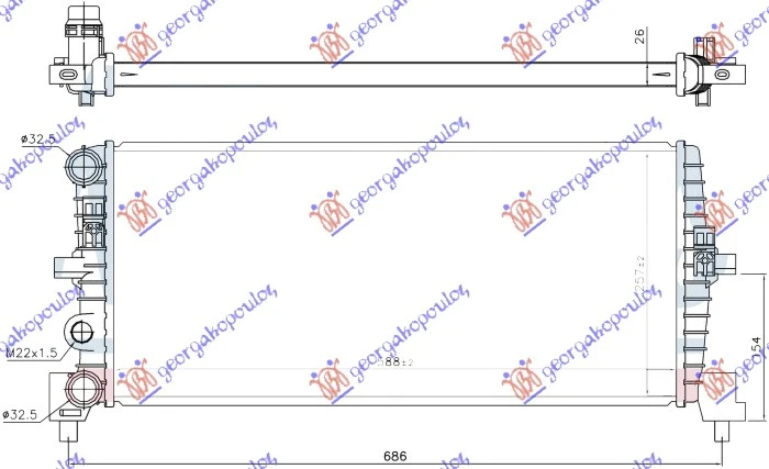 HLADNJAK MOTORA 1.0 Tsi BENZIN (590x260x26) (NISSENS)