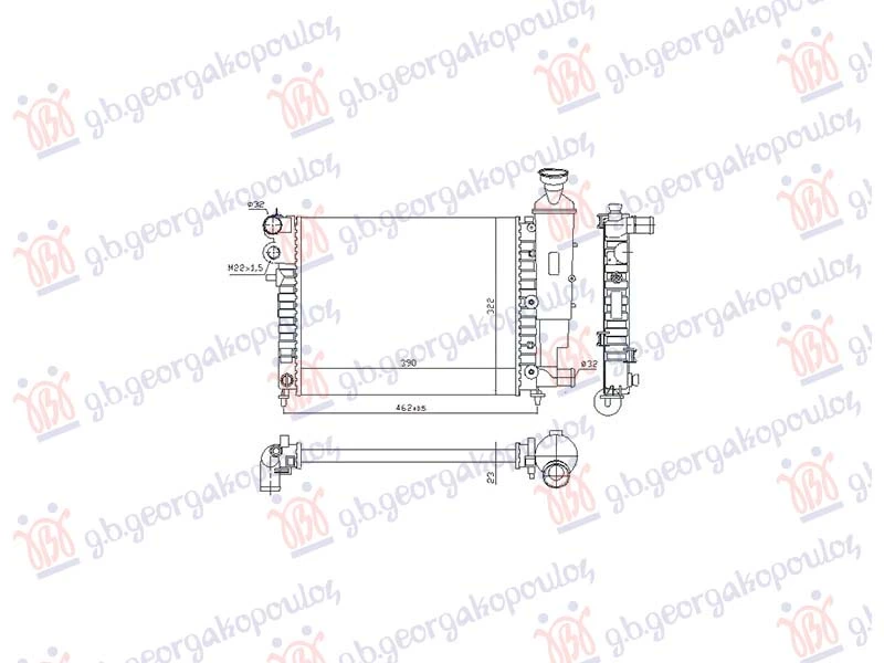HLADNJAK MOTORA 1.0/1.1/1.4 BENZIN (390x320) (NRF)