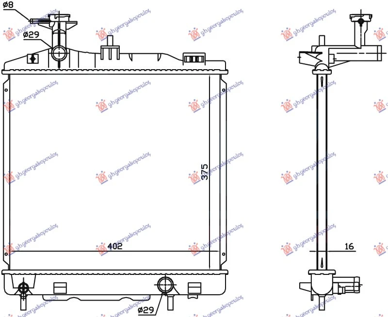 HLADNJAK MOTORA 1.0/1.2 BENZIN (MAN) (375x395x16) (VALEO)