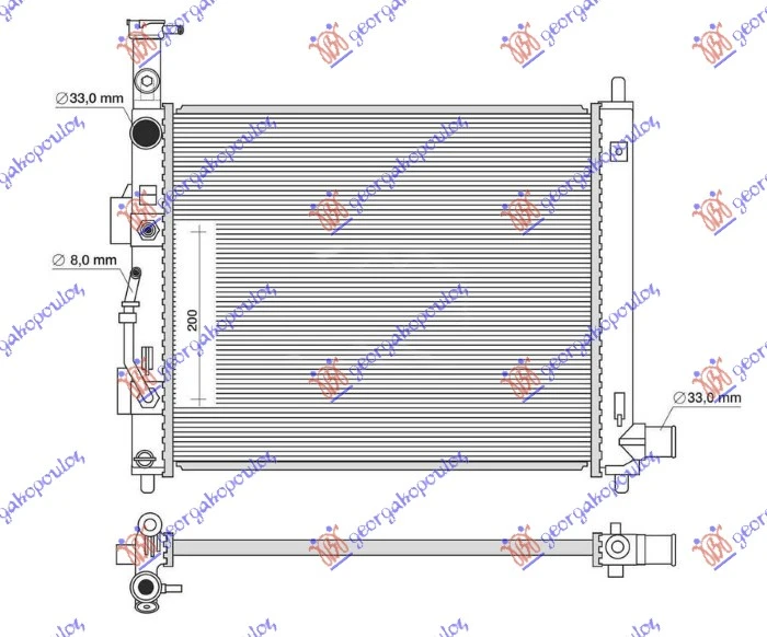 HLADNJAK MOTORA 1.0/1.2 BENZIN (MAN/AUTO) (410x410) (KOYO)