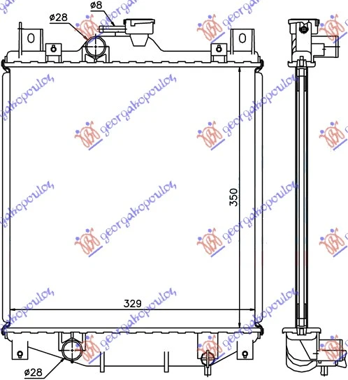 HLADNJAK MOTORA 1.0/1.3 BENZIN (350x335x16) (NRF)