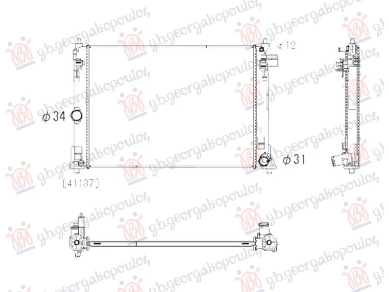 HLADNJAK MOTORA 1.0/1.5 BENZIN (524x388x16) (NRF)