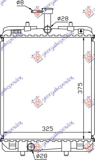 HLADNJAK MOTORA 1.0cc (+/-AC) (374x326) (MARELLI)