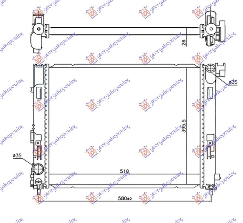 HLADNJAK MOTORA 1.0i - 1.3 DIG-TURBO BENZIN (510x395x26) (NRF)