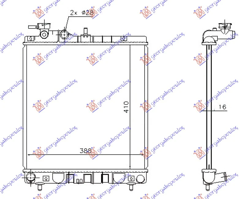 HLADNJAK MOTORA 1.1 12V (+/-AC) (41x39.5) (NRF)