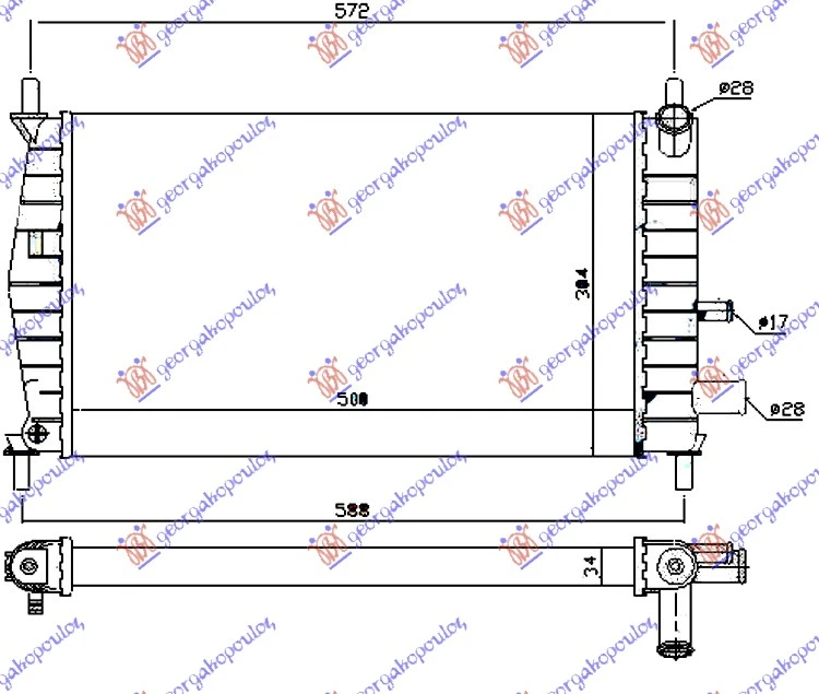 HLADNJAK MOTORA 1.1/1.3CC (50x31) (VALEO)
