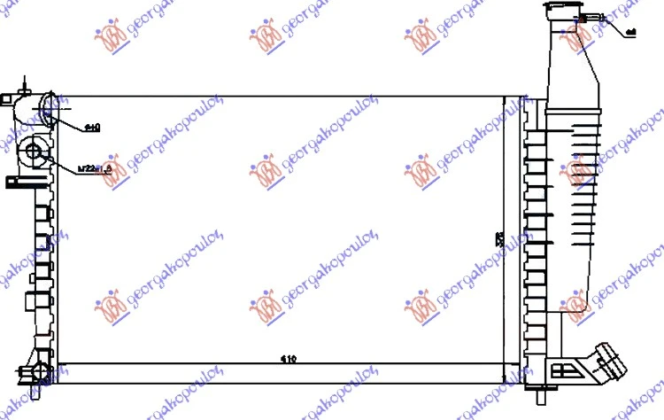 HLADNJAK MOTORA 1.1/1.4/1.6/1.8cc 8V (+/-AC) (61x37.8) (NRF)