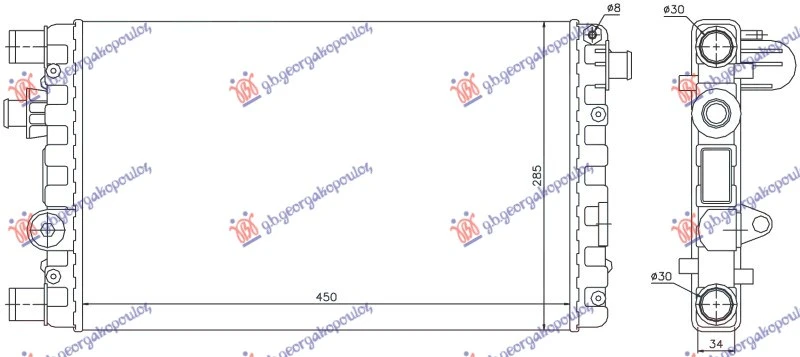 HLADNJAK MOTORA 1.1CC (45x28.5) (NRF)