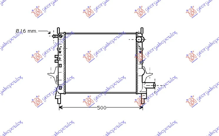 HLADNJAK MOTORA 1.1cc 8V 1.2cc 16V (-AC) (43x37.7) (VALEO)