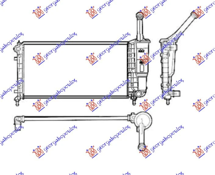 HLADNJAK MOTORA 1.2 8/16V (+/-AC) (58x31.5) (DENSO TIP) (NRF)