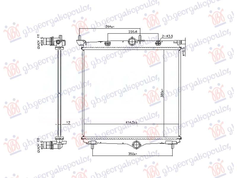 HLADNJAK MOTORA 1.2 BENZIN - 1.5/1.6 DIZEL (MAN/AUTO) (380x414x12) (NRF)